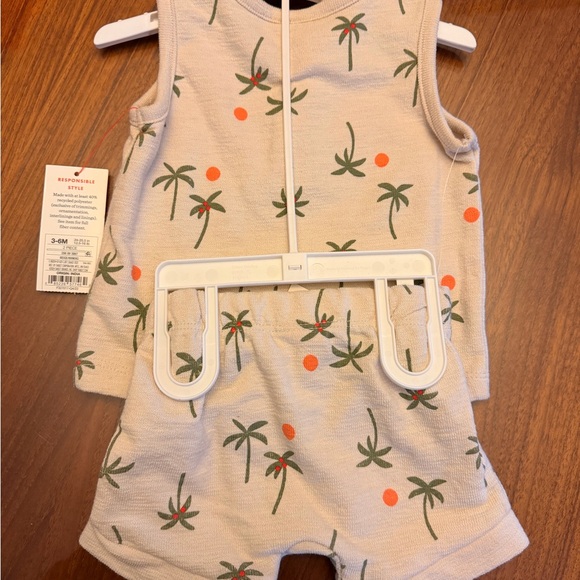 NWT 3-6m Cat & Jack Palm Tree Print Sleeveless matching set - Picture 4 of 4